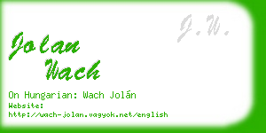 jolan wach business card
